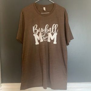 Baseball ⚾️ Mom Heather Brown Bella Canvas Tshirt